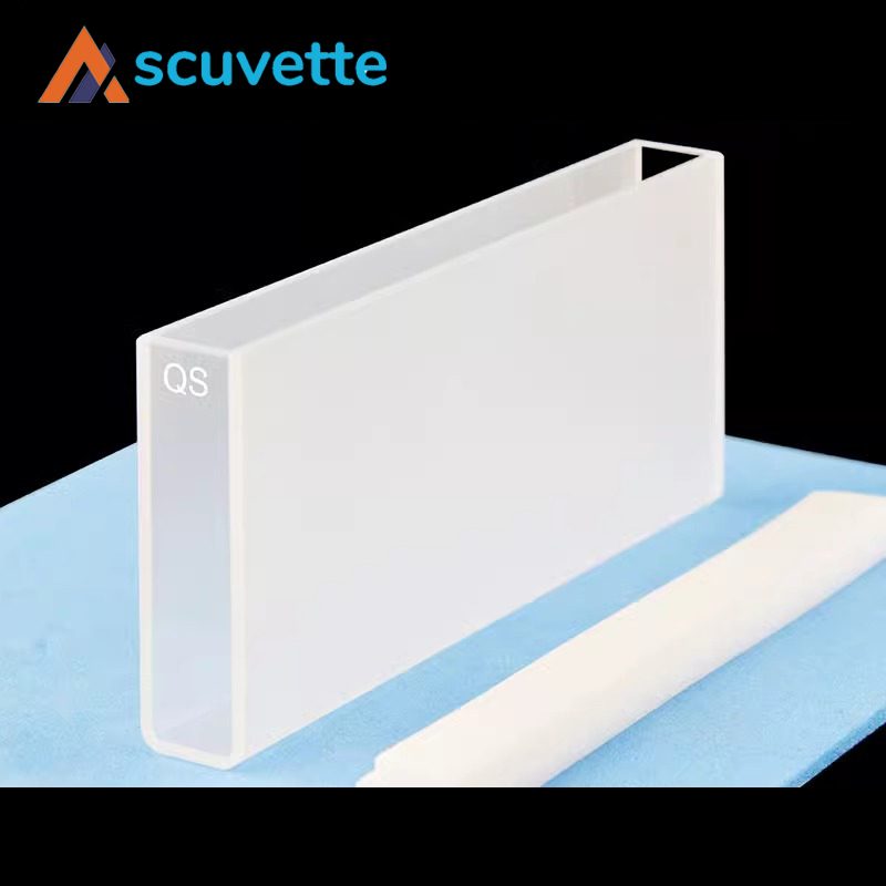 1 pc de cuarzo cubeta de trayectoria larga celda con tapa, 100mm trayectoria óptica