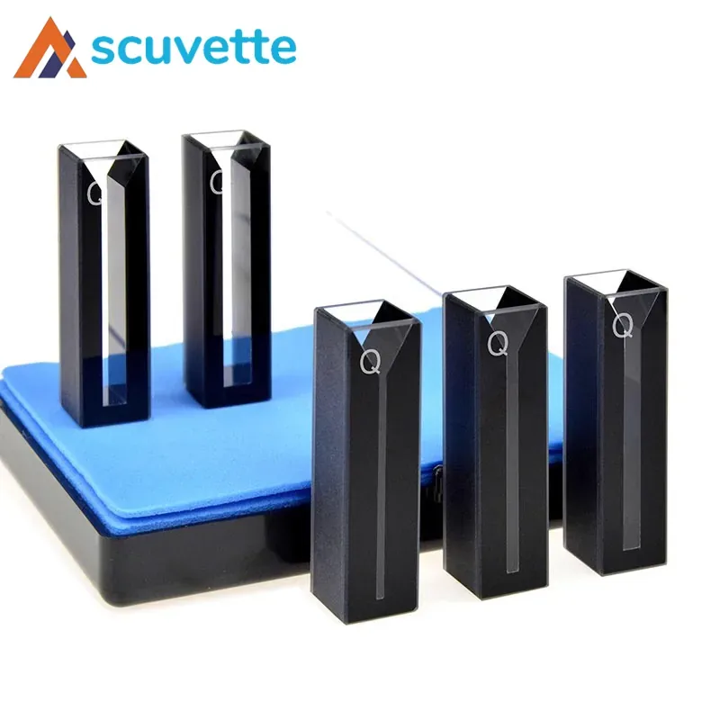10mm Black Wall Quartz Micro Cuvette Light-Blocking Two-Way
