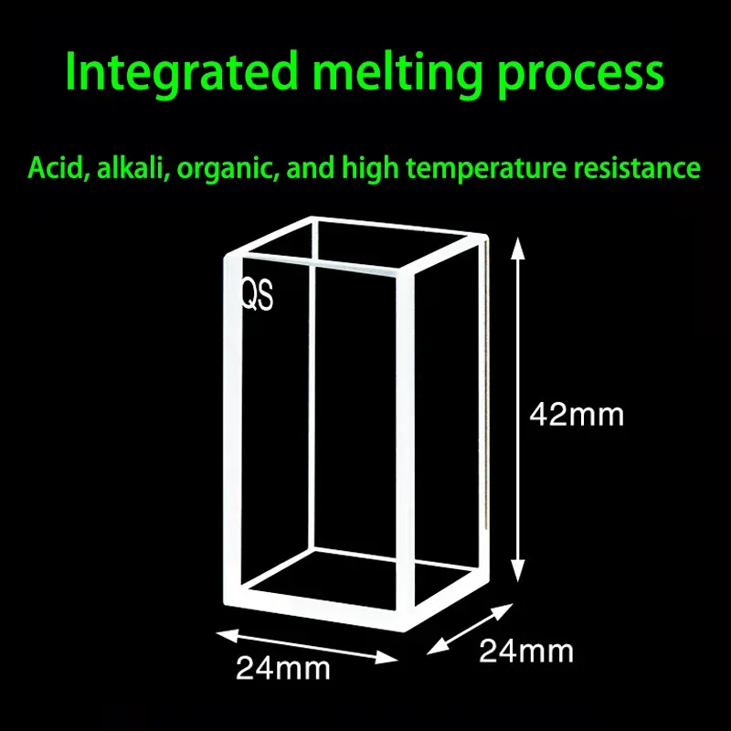 20mm Quartz Cubic Cuvette 5-Port with Quartz Lid 12.8mL 24x24x42mm 4