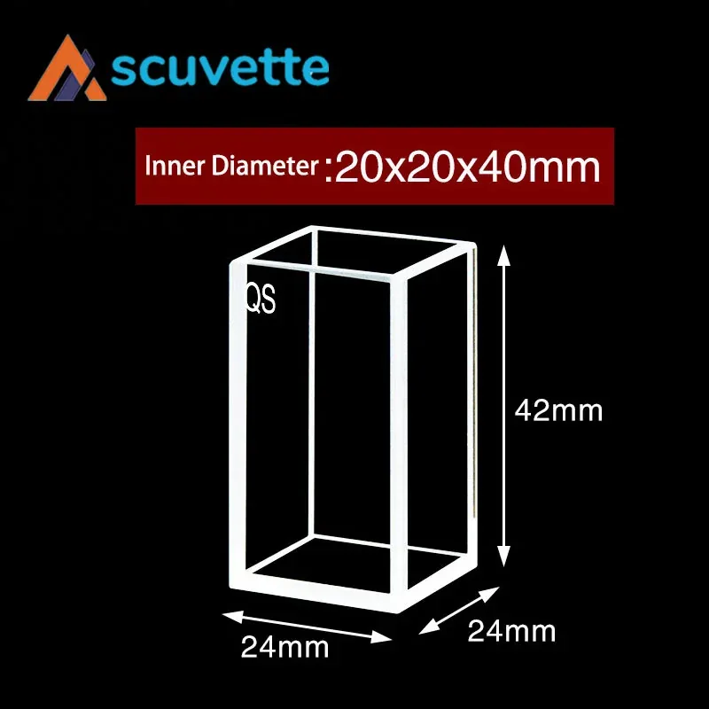 20mm Quartz Cubic Cuvette 5-Port Open Top 12.8mL 24x24x42mm