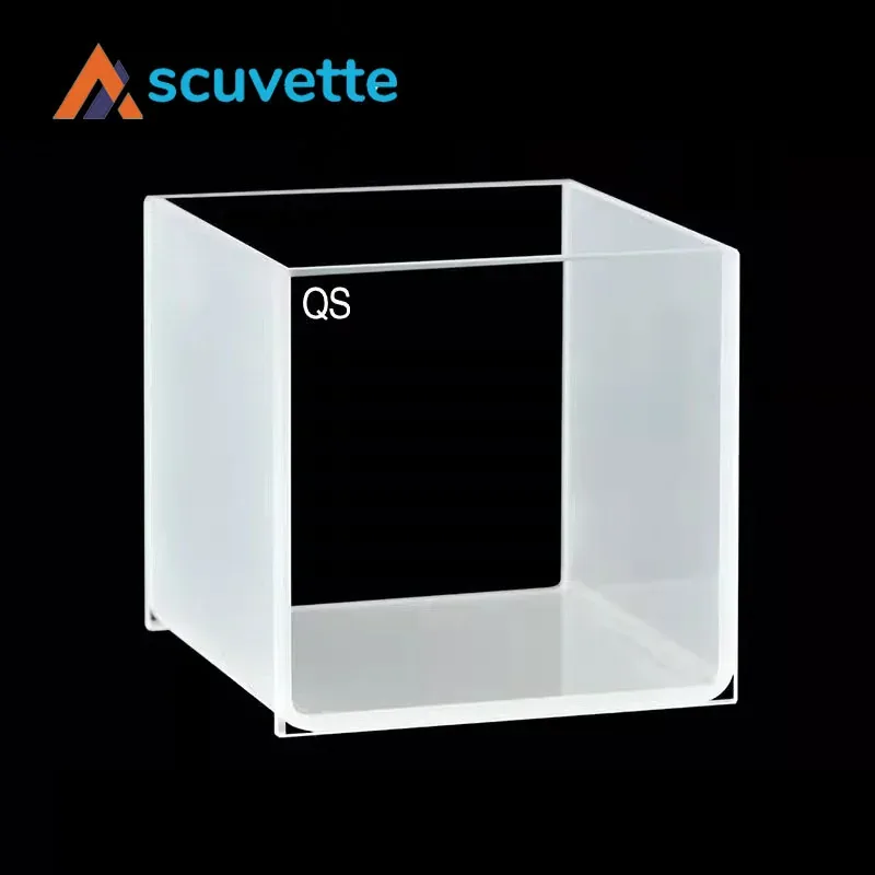 50mm Quartz Cubic Cuvette Two-Way Open Top 106mL 54x54x55mm