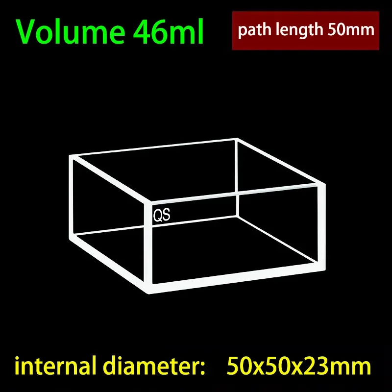 50mm Quartz Cubic Cuvette 5-Port with Quartz Lid 46mL 54x54x25mm 2