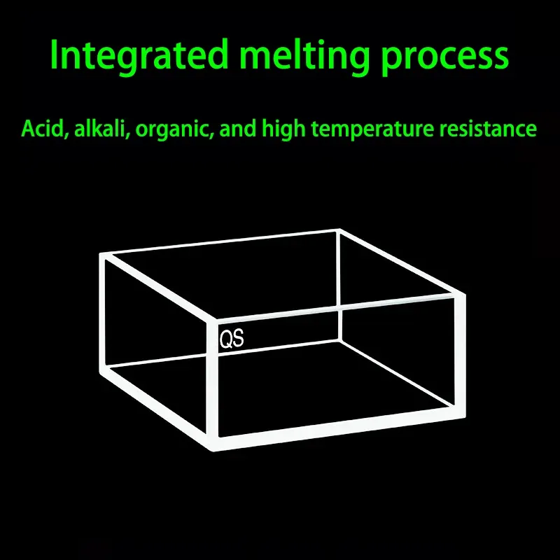 50mm Quartz Cubic Cuvette 5-Port with Quartz Lid 46mL 54x54x25mm 4