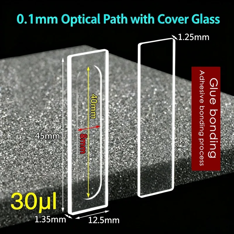 0.1 mm path demountable quartz cuvette With Cover Glass 30 µL — Scuvette