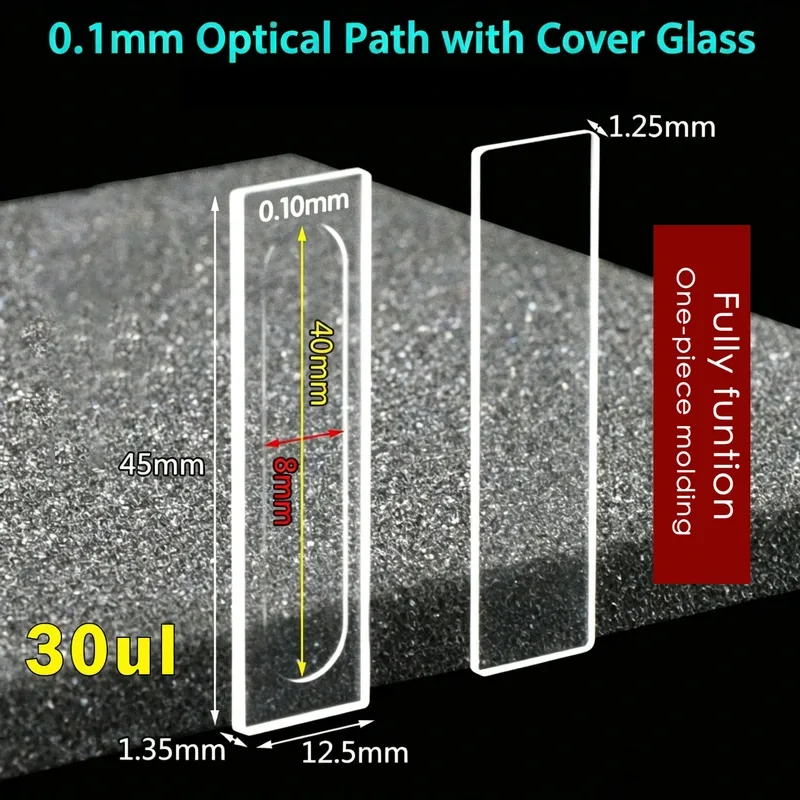 0.1 mm path demountable quartz cuvette With Cover Glass 30 µL — Scuvette