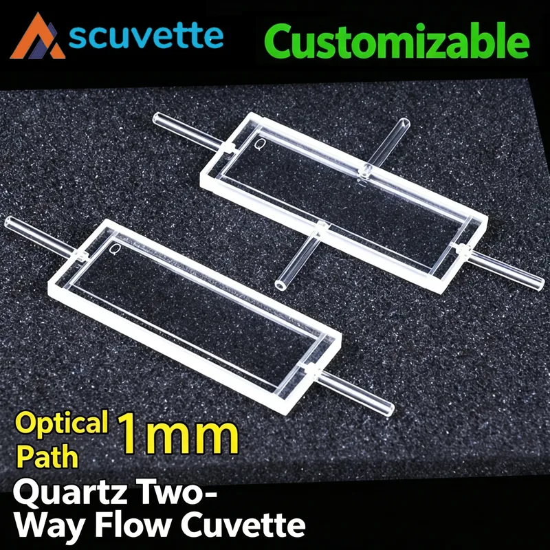 1mm Quartz Flow Cuvette, Two Ends Open, 1.2mL, 3mm Tube, 106mm