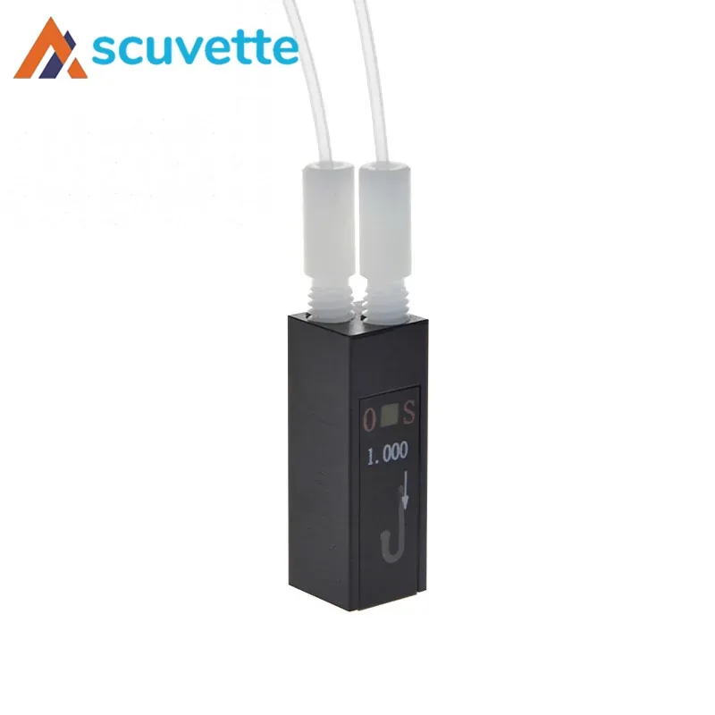 10mm Quartz Micro Flow Cuvette, Two-Way, 18uL, M6 Thread, 8.5mm Center