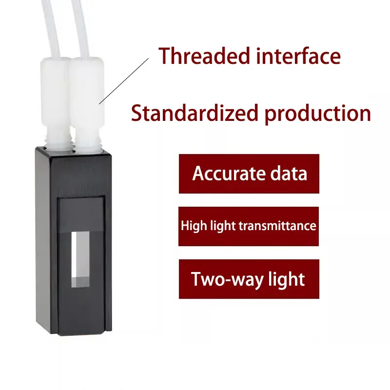 10mm Quartz Flow Cuvette, 380uL, M6 Thread, 3.5×11mm Window