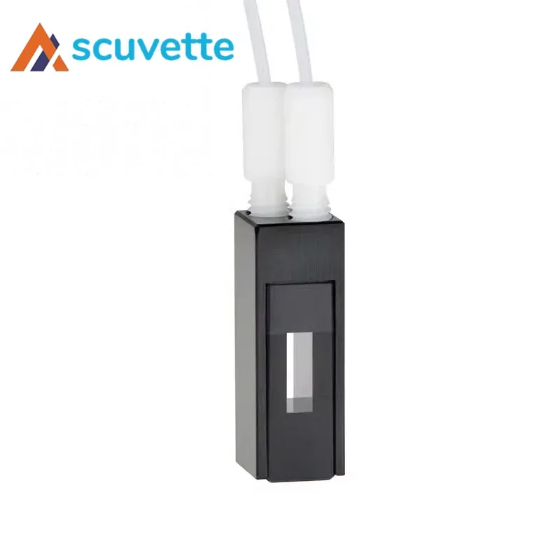 10mm Quartz Flow Cuvette, 380uL, M6 Thread, 3.5×11mm Window