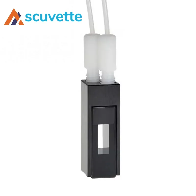 10mm Quartz Flow Cuvette, 440uL, M6 Thread, 4×11mm Window