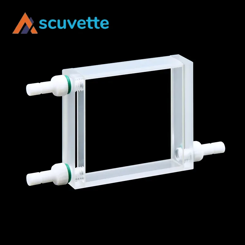 10mm Quartz Sealed Flow Cell, PTFE Connectors, 27mL, M6 Thread