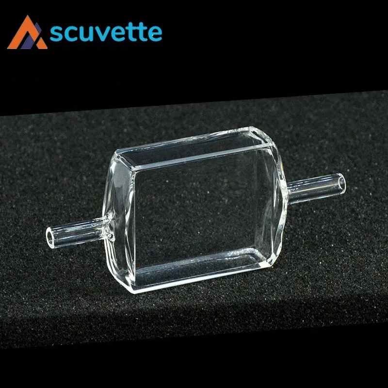 10mm × 30mm Quartz Fluorescence Flow Cuvette, Four Windows, 5mm Tube, 10.5mL