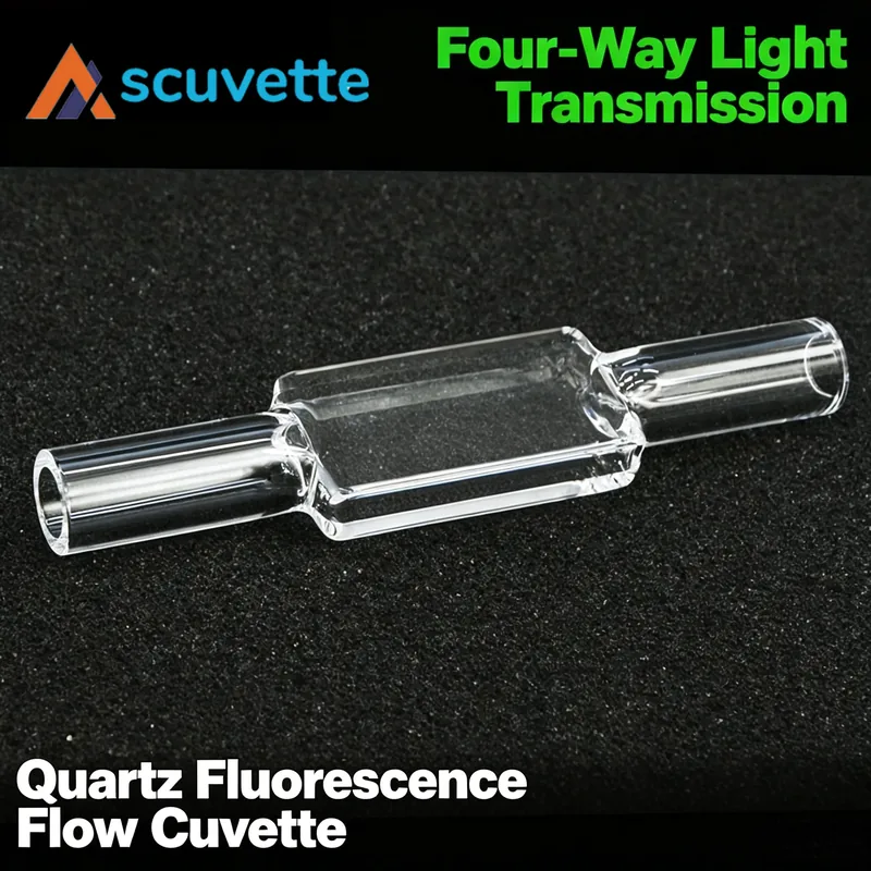 4mm × 16mm Quartz Fluorescence Flow Cuvette, Four Windows, 12mm Tube