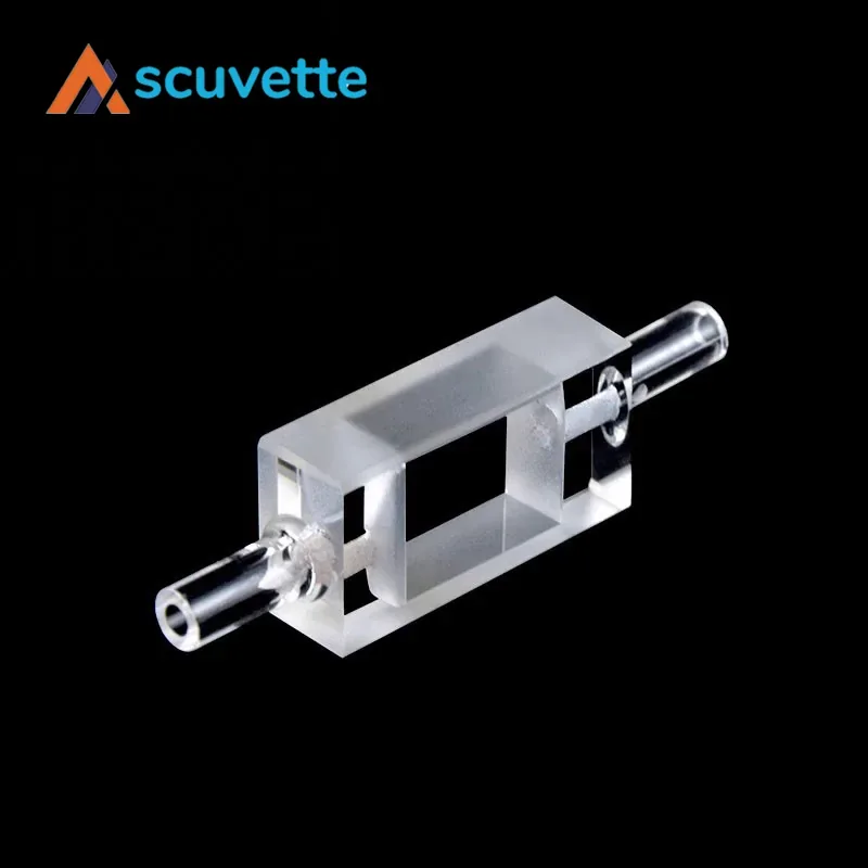 5mm Quartz Flow Cuvette, Two Ends Open, 4mm Tube, 10×5×13mm