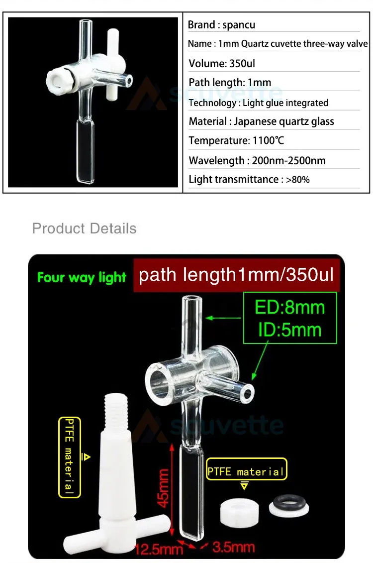 Four-way light PTFE three-way valve detail