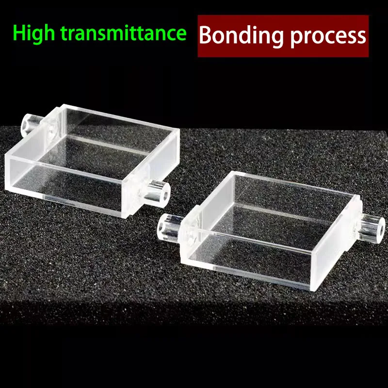 40mm × 10mm Quartz Flow Cuvette, Four-Port, 16mL, 8mm Tube, 1.5mm Wall