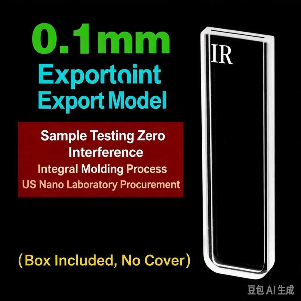 0.1mm IR quartz cuvette export model, box included, no cover