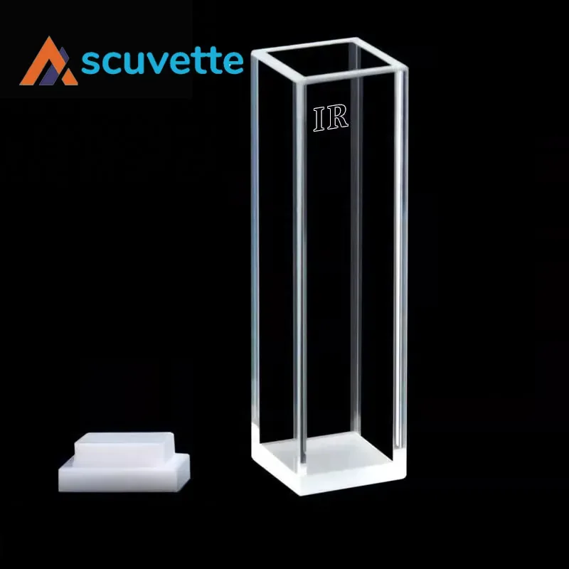 10mm IR Quartz Cuvette, 4-Port Light Path, 3.5mL, High Transmittance, JGS3 Fused Silica