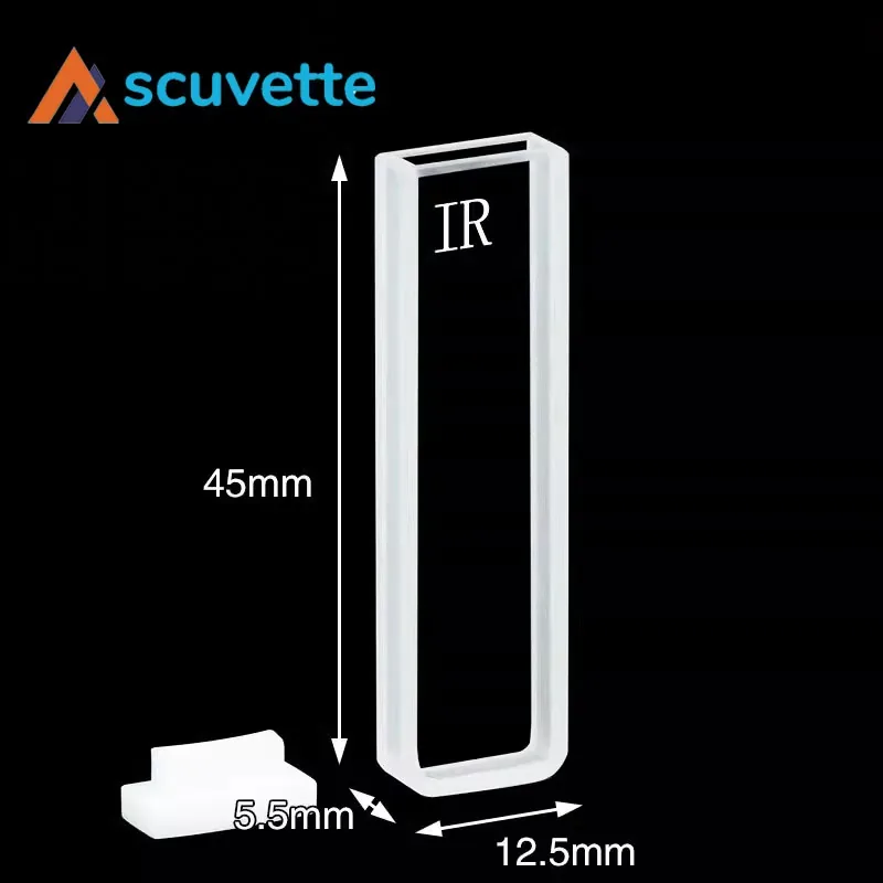 3mm IR Quartz Cuvette, Two-Way Light Path, 1050uL, JGS3 Fused Silica