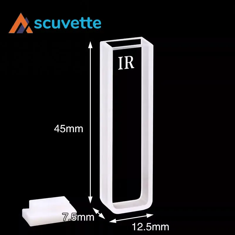 5mm IR Quartz Cuvette, Two-Way Light Path, 1750uL, JGS3 Fused Silica