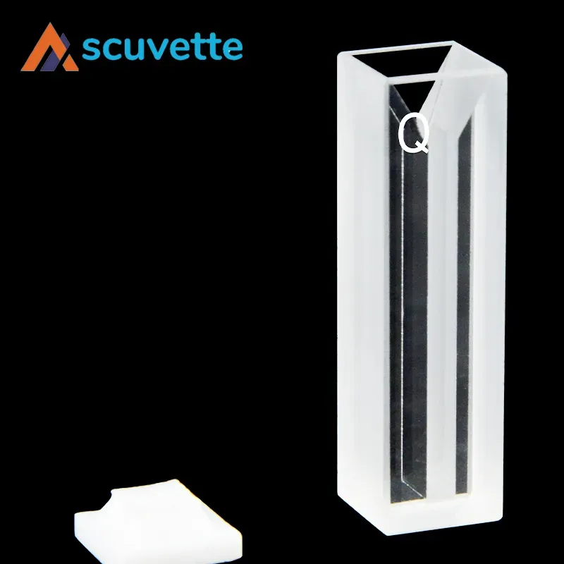 10mm Quartz Micro Cuvette Two-Way 3mm Slit 1050μL Japanese imported JGS1 Fused Silica for UV Spectrophotometer