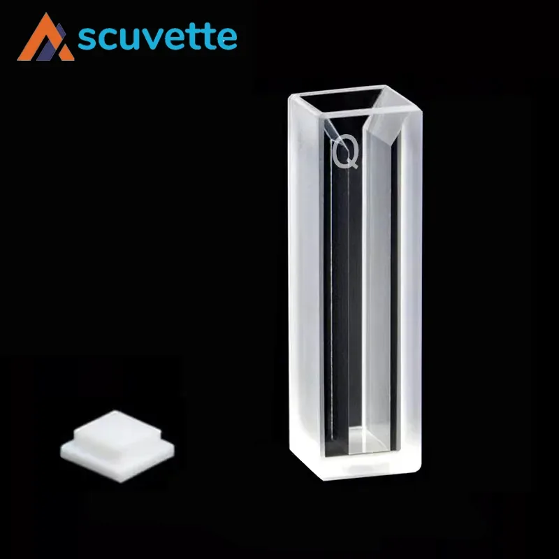 10mm Quartz Micro Cuvette Two-Way 5mm Slit 1750μL Japanese imported JGS1 Fused Silica for UV Spectrophotometer