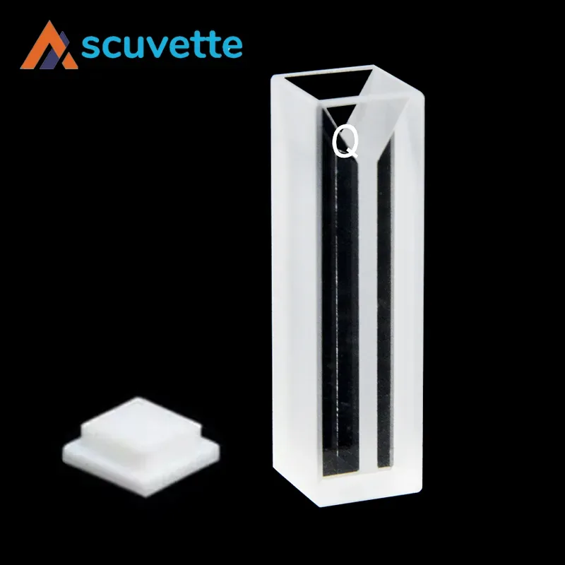 10mm Quartz Micro Cuvette Two-Way 2mm Slit 700μL Japanese imported JGS1 Fused Silica for UV Spectrophotometer
