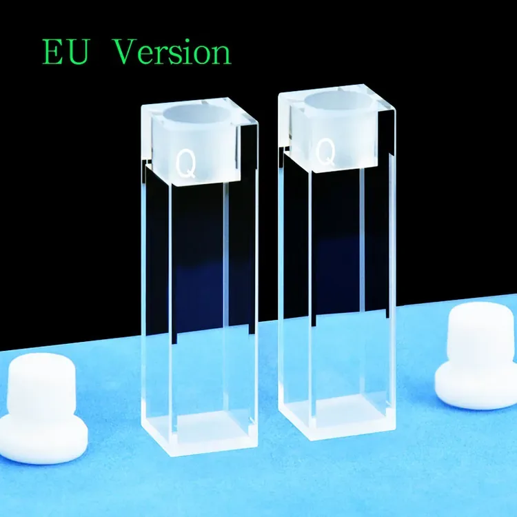 EU Version grade four-way quartz cuvette with stopper