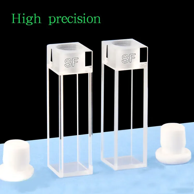 High Precision grade four-way quartz cuvette with stopper