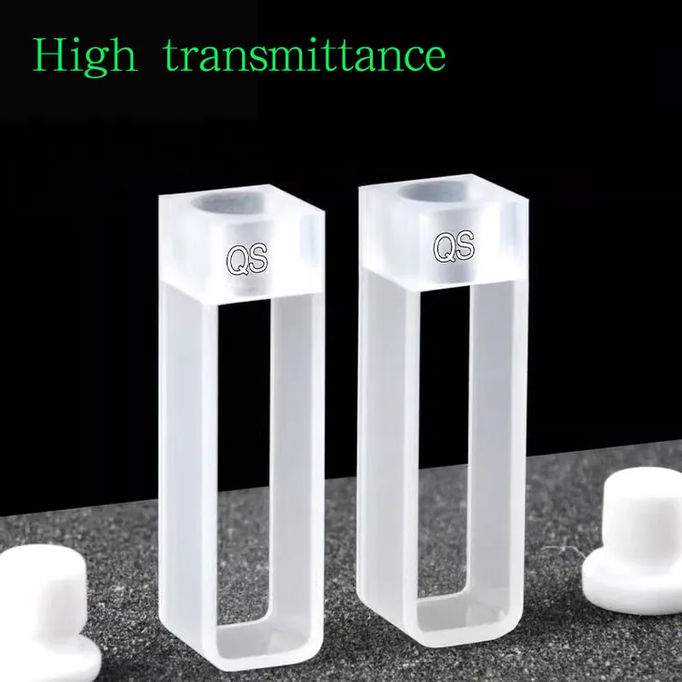 High Transmittance grade quartz cuvette with stopper