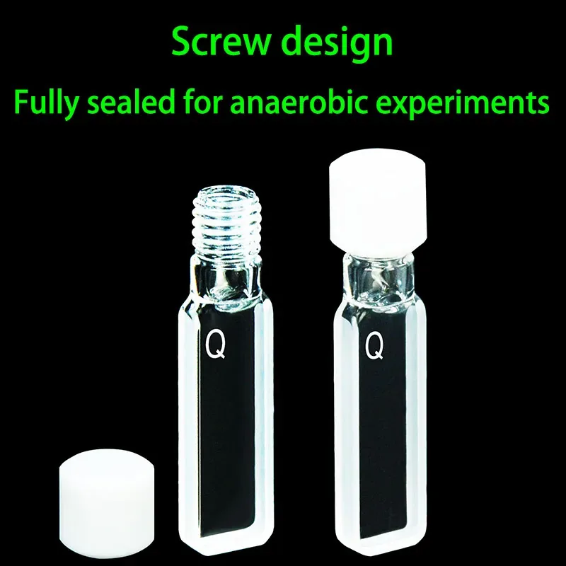 3mm quartz screw cap cuvette detail