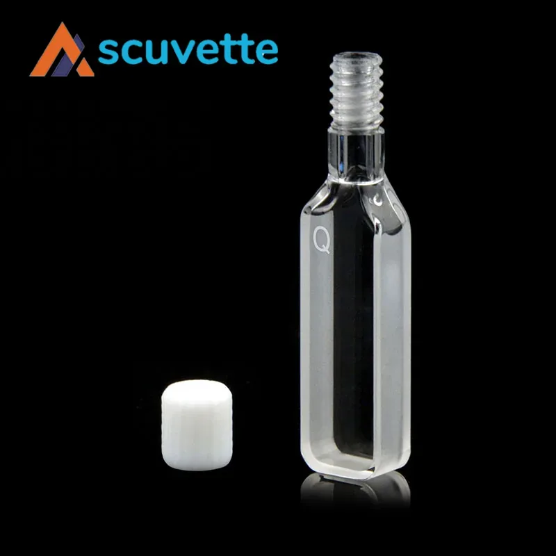 5mm Quartz Screw Cap Cuvette Two-Way 1.75mL Fully Sealed M7 Thread
