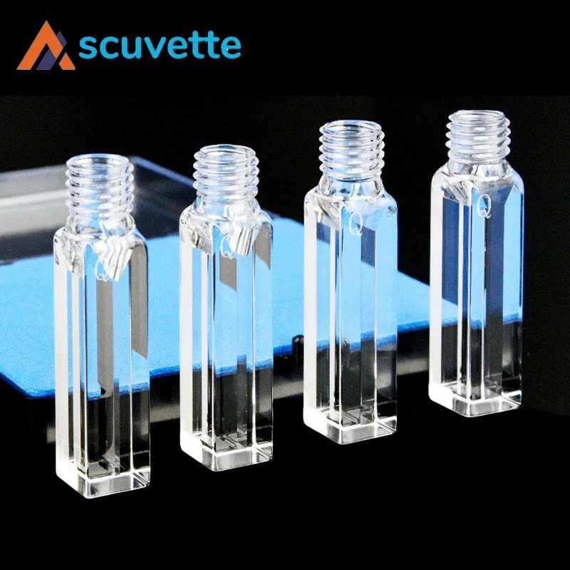 Quartz screw cap micro slit cuvette four-way 4 mm 1,400 µL