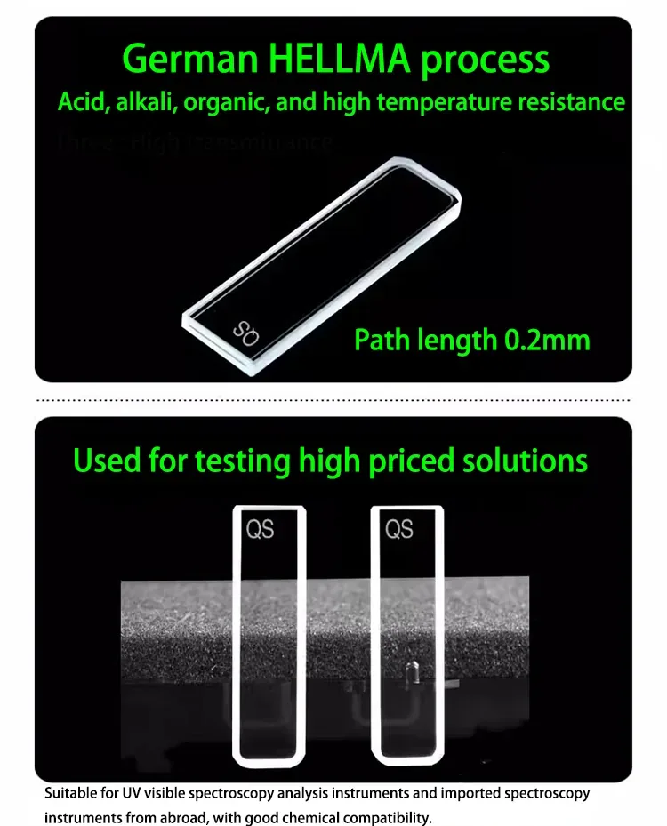 Characteristics of four quartz cuvette grades