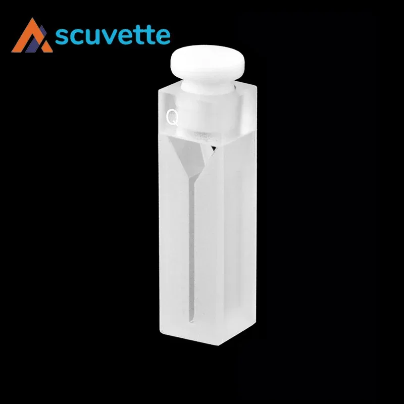 1 mm slit two-way stoppered micro quartz cuvette 350 µL High transmission — Scuvette