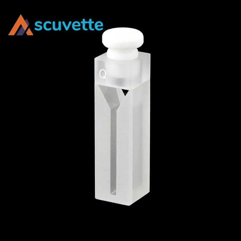 2 mm slit two-way stoppered micro quartz cuvette 700 µL High transmission — Scuvette