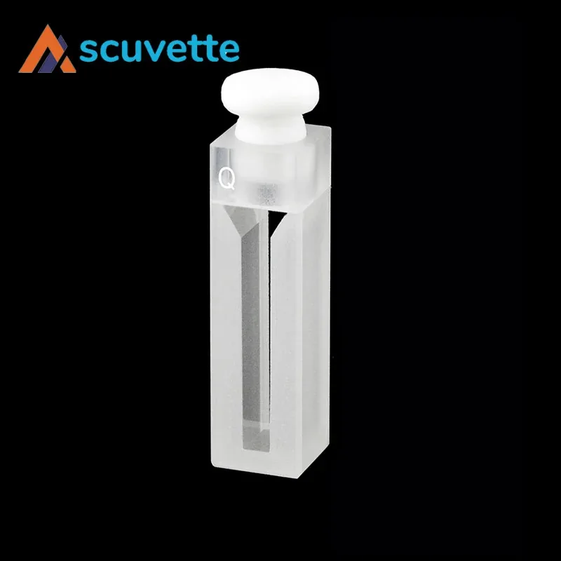 4 mm slit two-way stoppered micro quartz cuvette 1400 µL High transmission — Scuvette