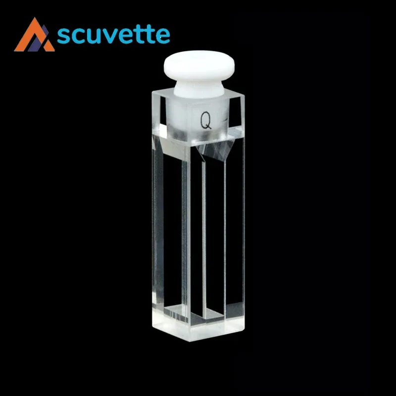 4 mm slit four-way stoppered micro quartz cuvette 1400 µL Ordinary — Scuvette