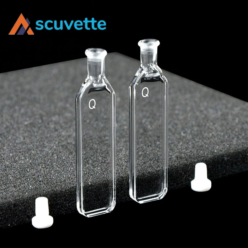 0.5mm Quartz Stoppered Short Path Cuvette, 4-Port, 175μL, PTFE Stopper, for UV Spectrophotometer